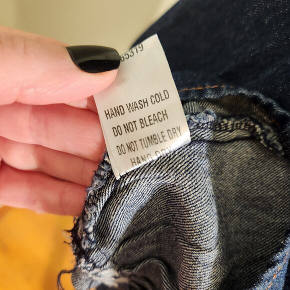 DAY + MOON Denim Mini Dress with Ruffle Hem, Size Medium - Picture 11 of 13